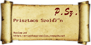 Prisztacs Szolón névjegykártya